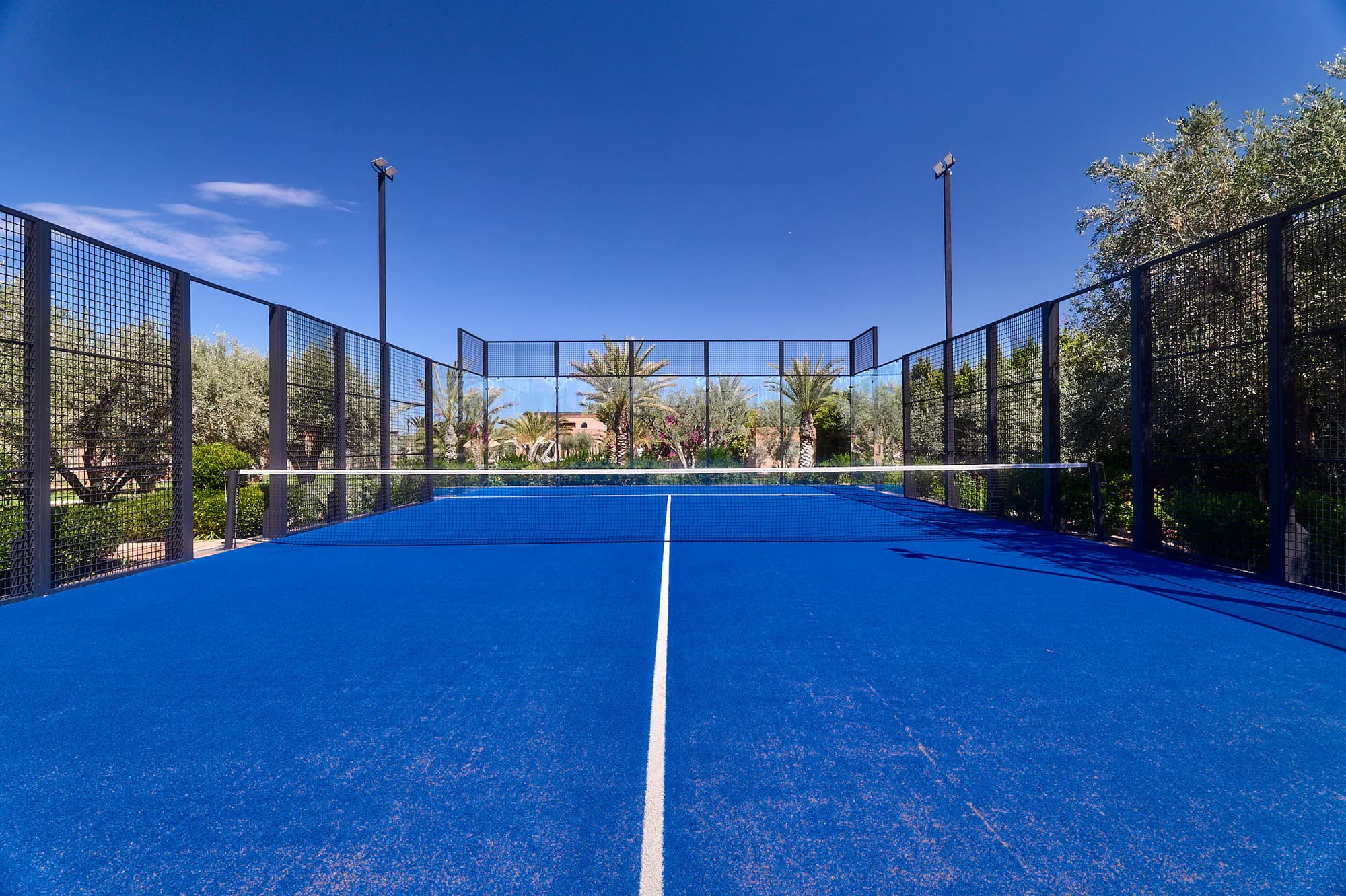 Private padel court at Villa Yemna near Marrakech
